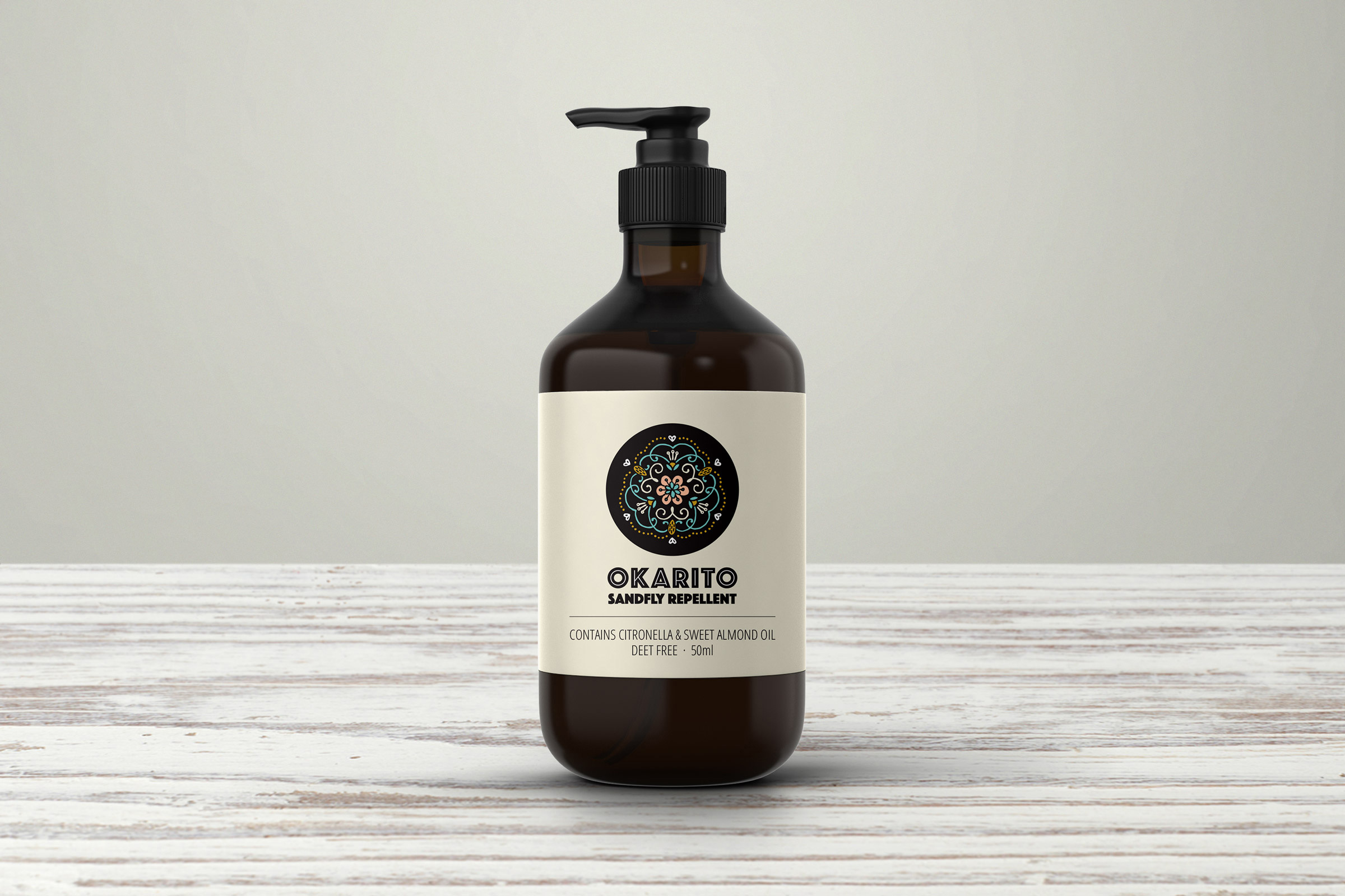 Okarito Sandfly Repellent | Packaging design