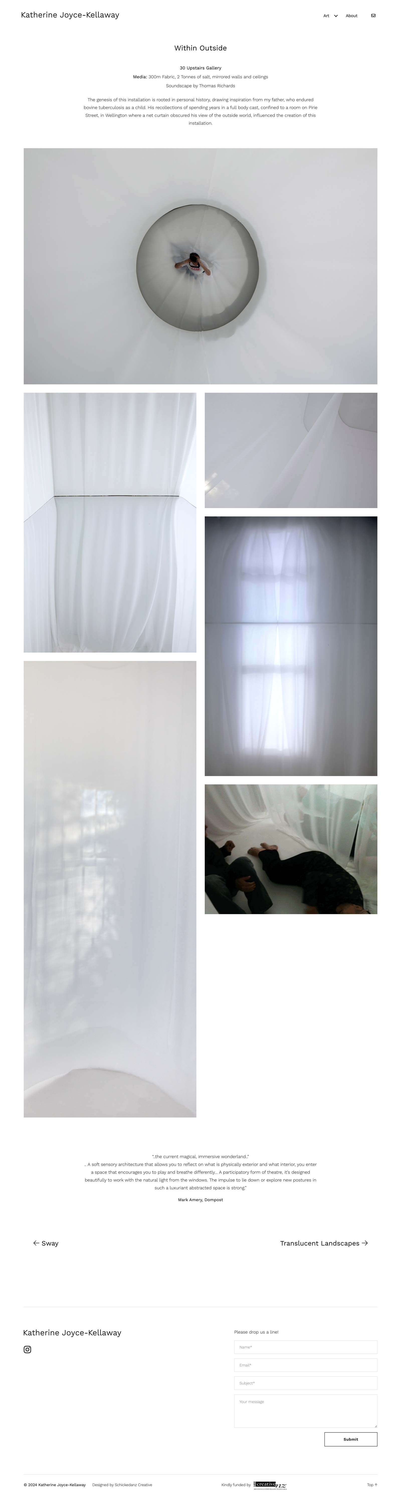 Katherine Joyce-Kellaway art piece in a browser